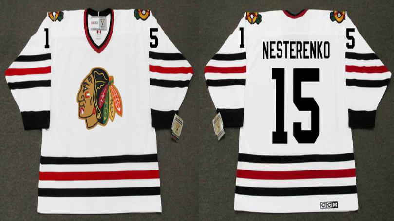 2019 Men Chicago Blackhawks #15 Nesterenko white CCM NHL jerseys